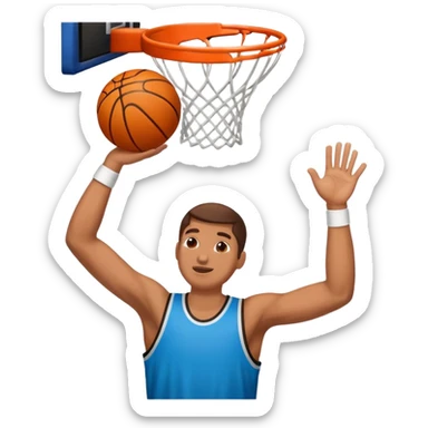 two hands dunking a basketball  sticker