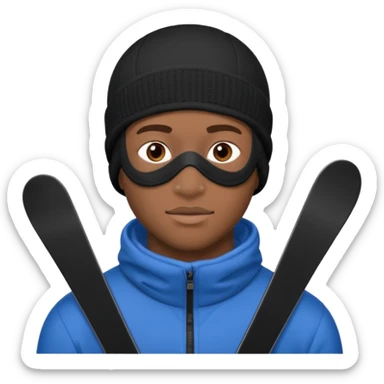 A black male in a ski mask sticker