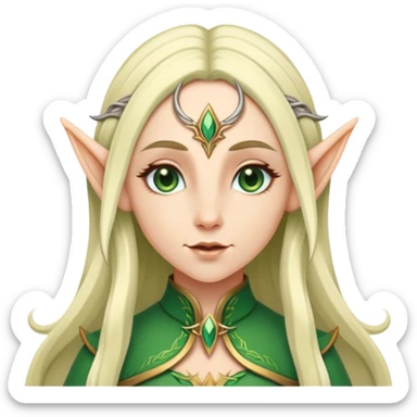 female elf with long hair and pointy ears sticker