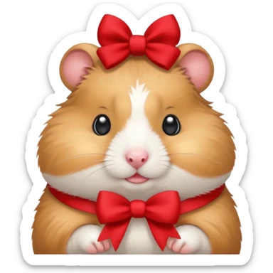 cute hamster wearing a bow on its head sticker
