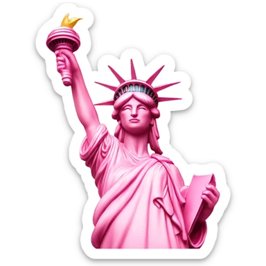 pink statue of liberty with pink ribbon sticker