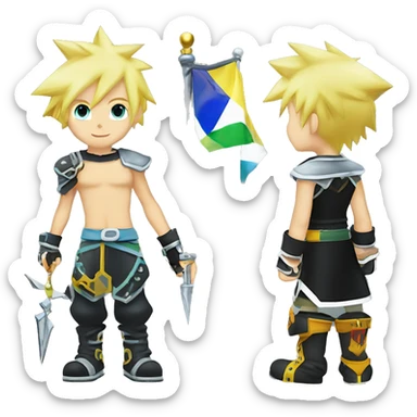 Kingdom Hearts Ventus Terra Aqua Pride Flag sticker