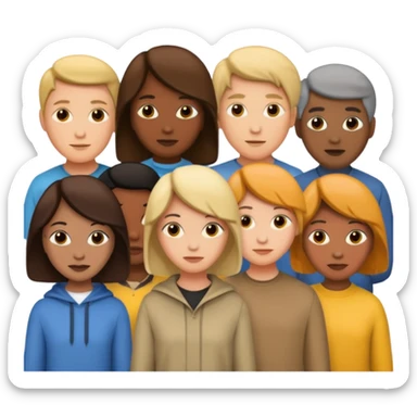 create an emoji for a group of actors with no face, just there heads. like in the ios emoji. a crowd sticker