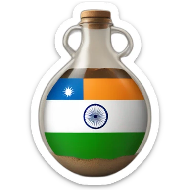 Indian flag in ancient gravitational flask  sticker