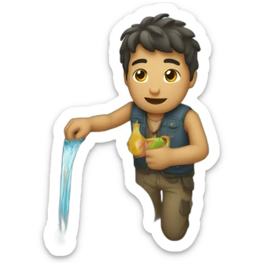 hombre tomando agua sticker