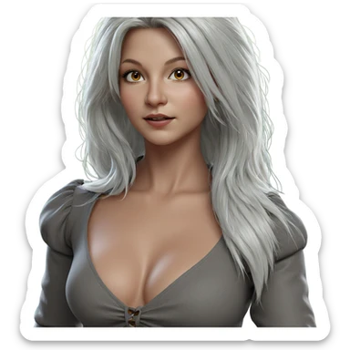 realistic elf girl portrait sticker
