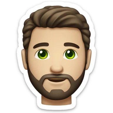handsome brunette man with beard and green eyes light skin sticker