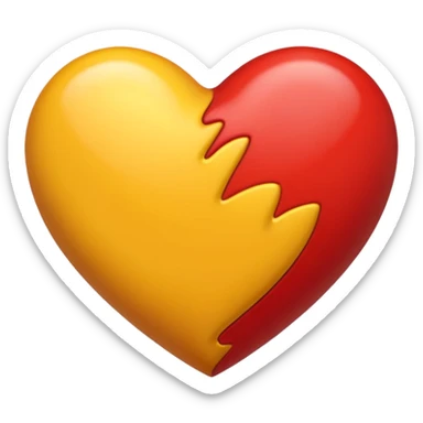 Hazme un corazón amarillo y rojo degradado sticker