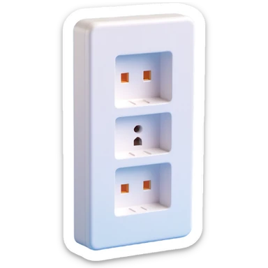 A 19-inch telecommunications LAN socket in a 3D style, using a color palette of three colors (5EC6F1/F9DCAF/353946) sticker