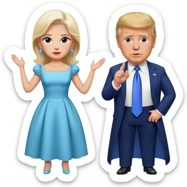 Donald trump and Joe Biden wearing dresses sticker