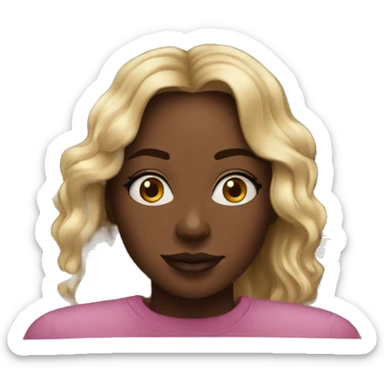 black girl watching a margot robbie movie sticker