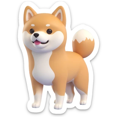 shiba inu standing happy sticker