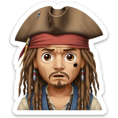 jack sparrow scared sticker