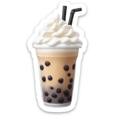 Boba tea with whipped cream  sticker