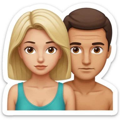 Woman bent over naked while man is behind her sticker