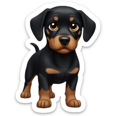 Black rottweiler dachshund mix dog sticker