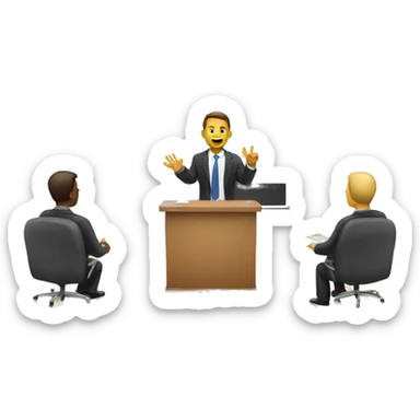 A businessman giving a presentation. sticker