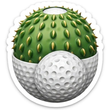 cactus trophy golf ball sticker