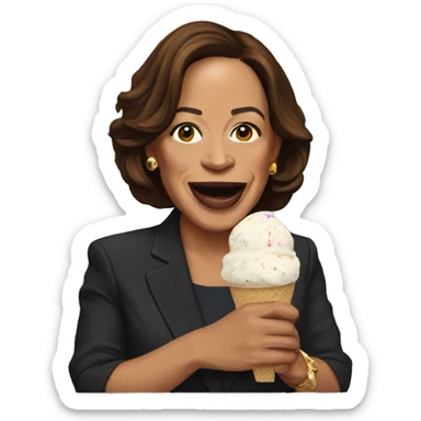 kamala harris eating ice cream sticker