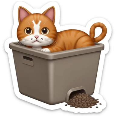 Cat pooping sticker