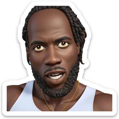 dark-skinned male with necklace sticker