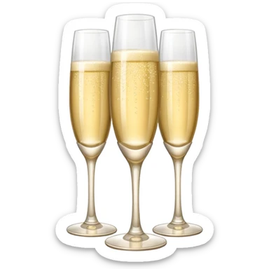 tower of champagne glasses sticker