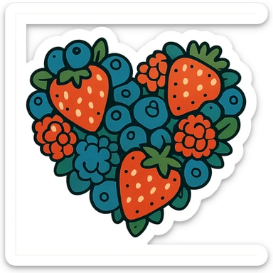heart shape made out of berries sticker