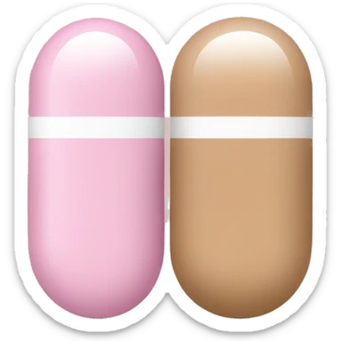 Half light brown and half light pink pill sticker