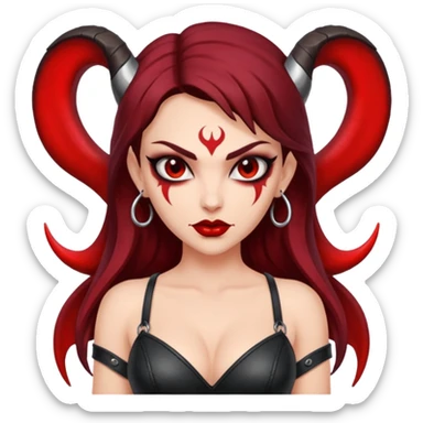 Lilith symbol seductress evil brow haired sexy succubus woman with leather on sticker