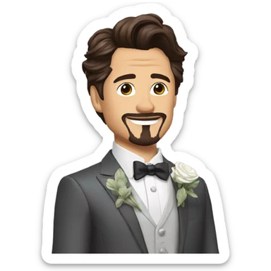 Tony Stark weeding  sticker
