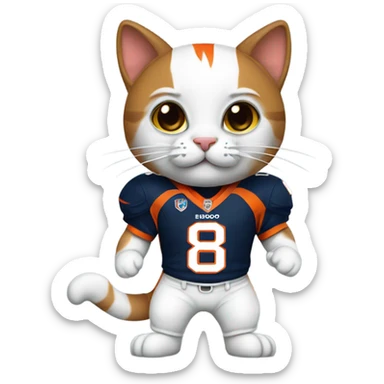 Kitty with Denver bronco uniform sticker