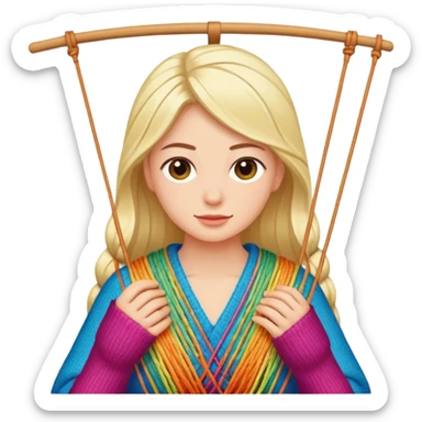 Una persona tejiendo  sticker