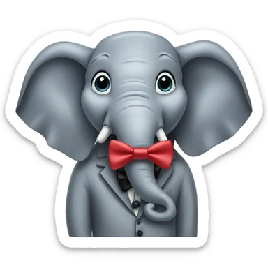 elephant wearing a bowtie sticker