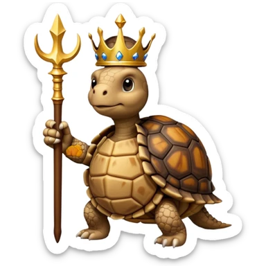 royal staff tortiose with scepter in left hand sticker