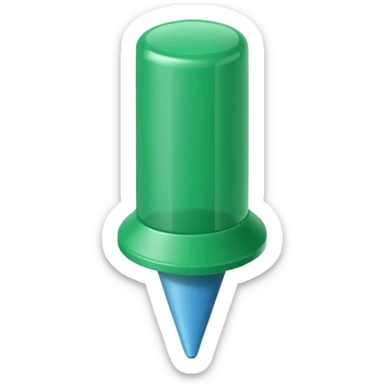 green push pin sticker