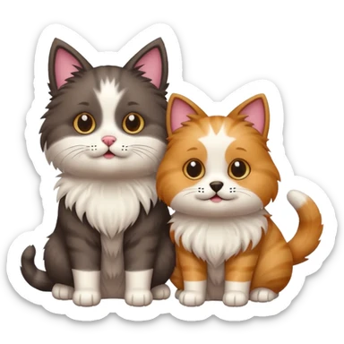 Cat dog sticker