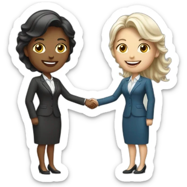 two white business women with different hair colors shaking hands sticker