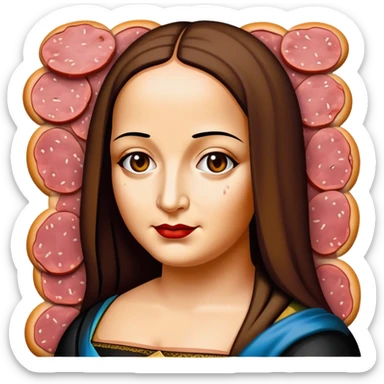 pop art monalisa SPAM meat slop portrait sticker