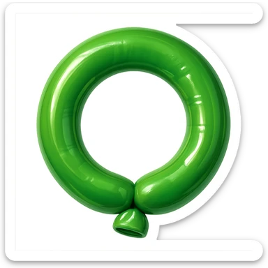 green circular balloon, simple, playful, suitable for emoji or sticker sticker