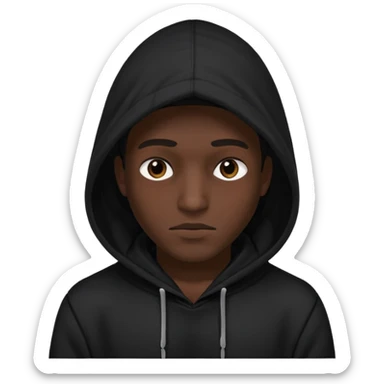 fullbody Mysterious man black hoodie shadow face sticker