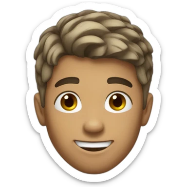 young man with short hair goofy soccer player sticker