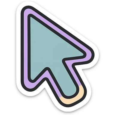 mouse cursor arrow with double outline, thin clean contours, soft rounded shapes, pastel palette #98B5BC, #B5B3C1, #C9A3C9, #E4C0CA, #F7DCD1, #F7C0AA, detailed shadows and highlights, soft lighting, transparent background sticker