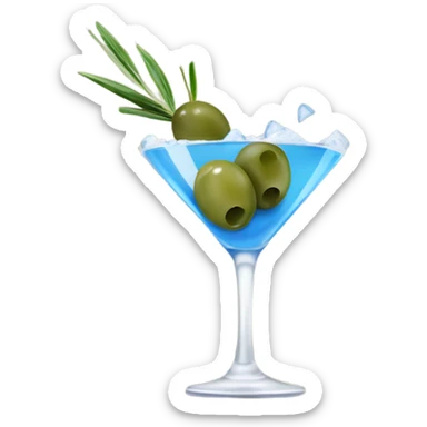 Blue cheese stuffed olives in a dirty martini sticker