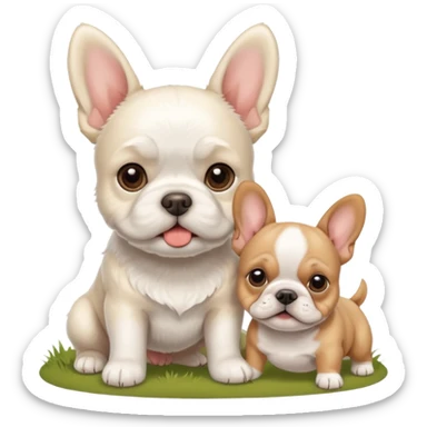 white west terrier and light brown french bulldog sticker