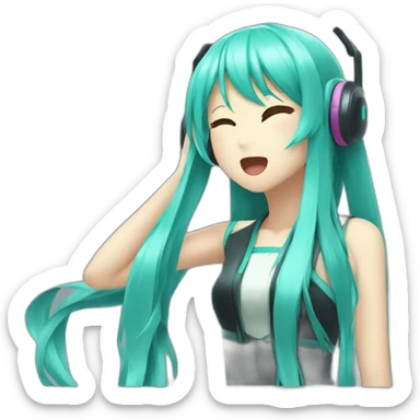 hatsune miku singing sticker