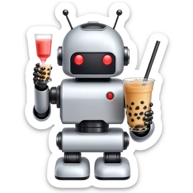 Boba tea robot 2￼ sticker