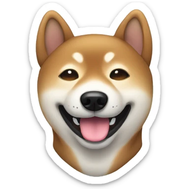 black Shiba inu smile, eyes closed  sticker