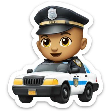 Baby in a cop car  sticker