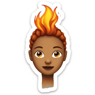 Girl with hair made of fire sticker