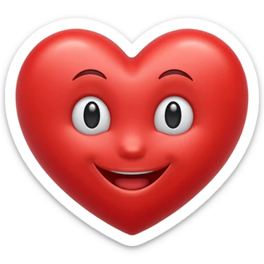 Laugh with red heart sticker